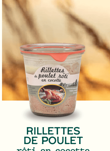 Rillettes de poulet rôti en cocotte